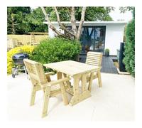Heavy Duty Table and Chair Set (2 Seater) Marlborough Natural One Size