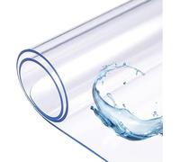 Heavy Duty Table Cover Protector, Thick Clear Plastic Tablecloth Waterproof and Oil-Proof Transparent Desk Protector Mat