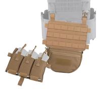 Heavy-Duty Tactical Chest Front Panel with M4 Triple 5.56 Mag Pouches and Lower Abdomen Bag - Essential Gear for Tactical Enthusiasts and Outdoor Use(Brown)