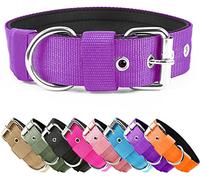 Heavy Duty Tactical Dog Collar - 1.5" Width Military Durable Thick Nylon with Adjustable Metal Buckle Working Training K9 Collar for Small Medium Large Dogs Purple S