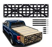 Heavy Duty Tailgate Net for Truck Bed, Cargo Net with 4 Adjustable Buckle Straps, Durable Nylon Tailgate net Compatible with Jeep, Pickup, Truck, Boat, SUV, 60" x 18"