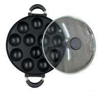 Heavy Duty Takoyaki Maker Pan 7 Holes Thick Aluminium Alloy Grill Skillet for Gas Hob Japanese Snack Food Preparation(D)