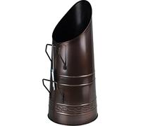 Heavy Duty Tall Metal Fireplace Round Coal Scuttle Bucket Hod 21" (Copper)