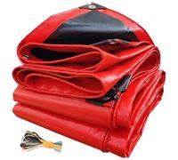 Heavy Duty Tarp, All Weather 100% Waterproof Tarps for Outdoors, Multipurpose Tarpaulin for Covering Henhouse Porch Canopy Plant Camping(Red,1.9x2.9m/6.2x9.5ft)