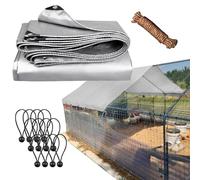 Heavy Duty Tarpaulin Henhouse Tarpaulin Waterproof PE Tarps Poly Plastic Sheeting Camping Canopy Covering with Reinforced Eyelets Windproof Rain(2X2M)