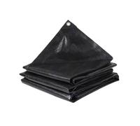 Heavy Duty Tarpaulin Waterproof 100 x 190 cm Waterproof, with Eyelets Multipurpose Tarp Easy to Wash for Garden Furniture Camping Ground Sheet Truck Cover, Black
