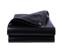 Heavy Duty Tarpaulin Waterproof 120 x 120 cm Heavy Duty, with Eyelets Easy Foldable Ground Tarp Sheet Pe Material, Mould-Proof for Multipurpose Indoor Outdoor Protection, Black