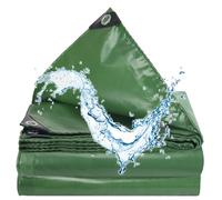 Heavy Duty Tarpaulin Waterproof 2.5 x 3.5 m Large Tarpaulin Sheet 400 G M², Windproof Tear Resistant, Multipurpose with Eyelets and Rope for Camping Caravan, Green
