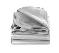 Heavy Duty Tarpaulin Waterproof 270 x 350 cm Waterproof, with Eyelets Builders Tarp Easy to Wash for Camping, Garden, Greenhouse, Outdoor Furniture, Trailers & Sheds, Silver