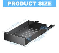 Heavy Duty Telescopic Drawer, Extendable Pull-Out Shelf for Kitchen & Living Room, No Drill Installation, Compact Size (25 x 43 x 9 cm), Stylish Black Design