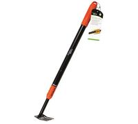 Heavy Duty Telescopic Rake Garden Tool Extendable Gardening Grass Weeds Green Blade 62-89Cm