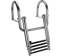 Heavy Duty Telescoping Boat Ladder, Anti-Slip Steps, Supports 330 lbs for Easy Access to Pontoon, Yacht, and Pool