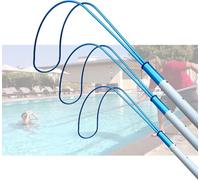 Heavy Duty Telescoping Pool Rescue Hook & Pole, Adjustable 4-Piece Extendable Rods for Swimming Pool Safety & Emergency Rescue