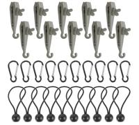 Heavy Duty Tent Clamps with Hook Tail and Inverted Teeth | Metal Nylon Build, Strong Grip with Fabric-safe Hold, for Campers, Sailors, Beach Camping