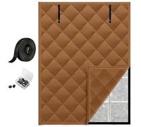 Heavy-Duty Thermal Window Insulation Cover, Winter Draft Blocker Window Kit, Energy-Saving Soundproof Windows Curtain for Kitchen Balcony Garage Office(Brown,W110xH280cm)