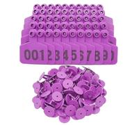 Heavy-Duty Thickened Livestock Ear Tags for Cattle, Durable TPU Animal Identification Tags with Rustproof Copper Pins, Laser-Markablefor Farm Management (Purple 100 Packs)