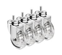 Heavy-Duty Threaded Shaft Swivel Cs M8/M10 x 15mm 75mm Silent Wheels for Furniture Rubber Trolley Wheels Supports Up to 40kg Smooth Mobility Design