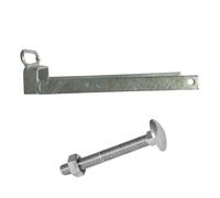 Heavy Duty Throw Over Gate Loop with Lifting Handle for 3" Gates - Black Japanned Steel or Galvanised | Includes Fixings | Rust-Resistant Farm & Garden Gate Hardware (Galvanised Steel)