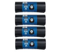 Heavy Duty Tie top Refuse Sacks - 4 x 20 Bags. 90L Strong, Plastic Black Bin Bags For Kitchen & Garden Bins.