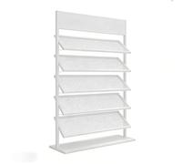 Heavy Duty Tile Sample Display Rack, Anti-Slip Iron Flooring Holder For Retail Showroom And Trade Show, Multi-Tier Building Material Organizer(White,13 * 42 * 59in/35 * 107 * 150cm)