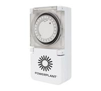 Heavy Duty Timer Plug PowerPlant - 24 Hour Segmental Timer with UK 3-Pin Plug | For Grow Lights, HID Ballast, Hydroponic, Greenhouse & Indoor Garden | 15-Minute Intervals | Dust & Moisture Cover