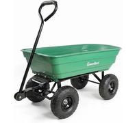 Heavy Duty Tipper Garden Cart With Quick Release Dumping Function Large All-Terrain Wheels Durable Steel Frame & Ergonomic Handel