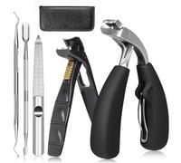 Heavy Duty Toenail Clippers for Seniors Thick Toenails, Angled Head Toe Nail Clippers Adult Thick Nails, Wide Jaw Opening with Catcher, Long Handle Nail Cutter Professional Pedicure Tool for Men Women