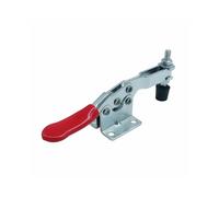 Heavy-Duty Toggle Clamp, 220 lbs Capacity, Zinc-Plated Steel, Adjustable Rubber Tips, Low Profile Design, 143mm Length