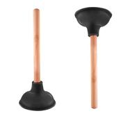 Heavy-Duty Toilet Plunger Unblocker with Professional Tool for Bathroom Kitchen Shower and Sinks Cleaning Plunger 28cm(11inch) Wooden Handle and 11cm(4.5inch) Rubber Suction Cup Easy Cleaning Plunger