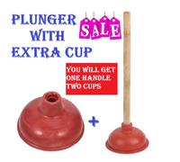 Heavy Duty Toilet Plunger Wooden Handle With Rubber Cup