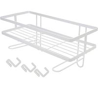 Heavy Duty Toilet Rack - Iron Wall Shelf for Kitchen & Bathroom Free Punching Storage Shelf Space-Saving Above Toilet Storage Solution