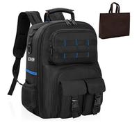 Heavy Duty Tool Backpack - 59 Pocket Waterproof Storage Bag For Professionals