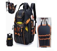 Heavy Duty Tool Bag 52 Pockets Waterproof Oxford | 180-degree zip for access, flat lay design, quick tool retrieval, dual main compartments, organized storage