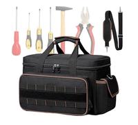 Heavy Duty Tool Bag - Large Capacity Box Pouch Belt Padded Handle,Toolbox Organization Pouch Tote,for Dad Electrician Mechanic Carpenter Construction Work Travel Garden