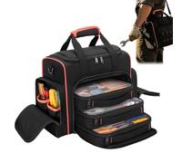 Heavy Duty Tool Bag Organizer - 900D Oxford Tote Bag | 3 Removable Tool | Waterproof 900D Oxford Fabric 12x7x11in 860g, 3 Transparent Removable Cases, Shoulder Strap & Pockets, for Plumbers