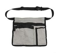 Heavy Duty Tool Belt Pouch with 6 Pockets, Canvas Electrician Waist Bag for Carpenters, Adjustable Nail Holder Apron for Mechanics and DIY Projects, Lightweight(Gray)