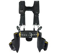 Heavy Duty Tool Belt with Suspenders, 21 Pockets Tool Rig Combo Apron Tool Pouch, Padded Suspenders & Comfort Back Support, Durable Construction Work Belt for Framers, Carpenters, Electricians,Yellow
