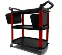 Heavy Duty Tool Cart - 3 Tier Auto Detailing Cart with Wheels, Commercial Service Rolling Mechanic Tool Storage for Repair and Maintenance