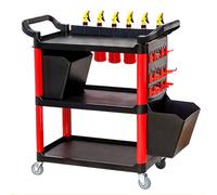 Heavy Duty Tool Cart - 3 Tier Auto Detailing Cart with Wheels, Commercial Service Rolling Mechanic Tool Storage for Repair and Maintenance