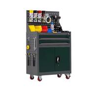Heavy-Duty Tool Cart Multi-Functional Tool Cabinet with Drawers for Automotive Repair High Load Capacity Storage Solution (Green Style 2)