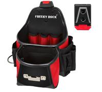 Heavy Duty Tool Pouch with Belt Clip, Quick Release Hard Bottom Large Capacity Utility Pouch with Multi-Pockets and Loops for Electricians, Carpenters, Contractors & DIY