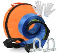 Heavy Duty Tow Rope Off-Road Recovery Tow Strap 7.5T (16500Lbs) 4.8mx5cm Recovery Towing Strap with Reflective Strips, Towing Belt for Road Car Breakdowns Recovery Straps Tow Belt Strap Rope 2mm Thick