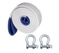 Heavy Duty Tow Straps With Hooks 3 X 29 Ft 44000 Lbs Nylon Kinetic Recovery Rope Kit For Vehicles Trip Acessories Convient À Tous Les Modèles De Petites(White2,8 m 15 tons)