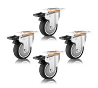 Heavy Duty TPR Rubber Plate Casters Set of 43in 4in 5inSilent Furniture Wheels with Brakes Swivel Trolley Casters for Easy Mobility & Replacement