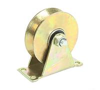Heavy Duty Track Pulley, Galvanized Steel Dual Bearings Idler Wheel, Track Pulley Steel Cable Pulley for Ropes 1-8mm Cable Pulley(95mm)