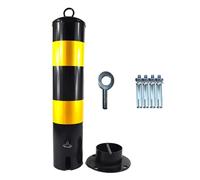 Heavy Duty Traffic Bollard Set, Lockable Base for Enhanced Security, Ideal for Garage, Parking Lot, and Sidewalk Safety Barriers
