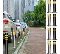 Heavy-Duty Traffic Cones, 61cm Steel Safety Bollards, Parking Barriers for Construction Sites, 8-Pack Traffic Control Posts with Weighted Base