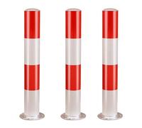 Heavy Duty Traffic Delineator Posts Yellow Safety Cones with Base No Parking Signs Road Safety Control 3 Pack 11.4 x 75 cm for Driveways and Traffic Management