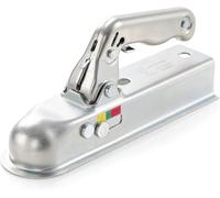 Heavy Duty Trailer Coupling Hitch, Silver, Steel Construction, 50mm Ball Mount, 800kg Capacity, 25.5x4x9cm