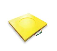 Heavy-Duty Trailer Jack Pad with Recessed Radius & Anti-Slip Design, Ground Protection Leveling Pads for RVs, Fire Engines, Trucks & Cranes (Style A, 23.6"x23.6"x2.4")